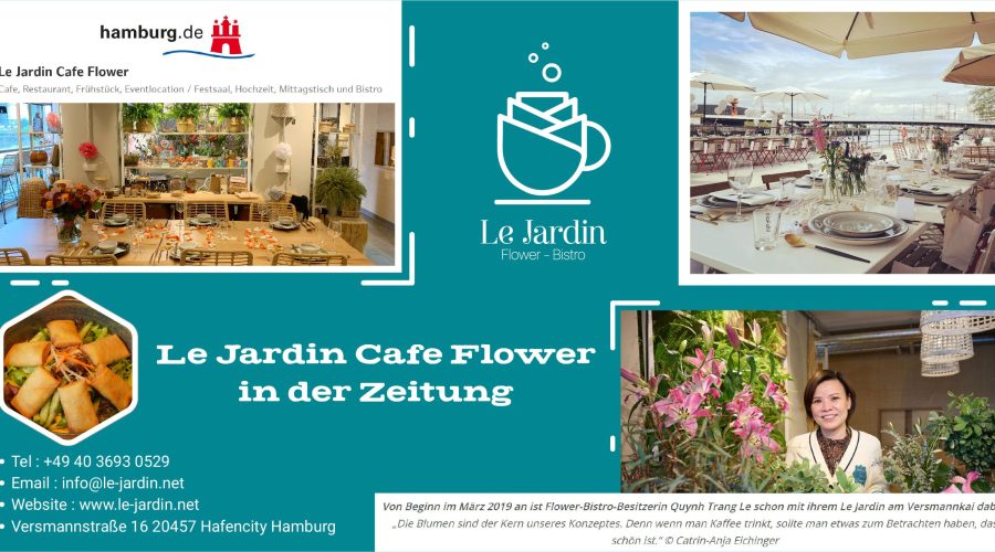 Le Jardin Cafe Flower in der Zeitung